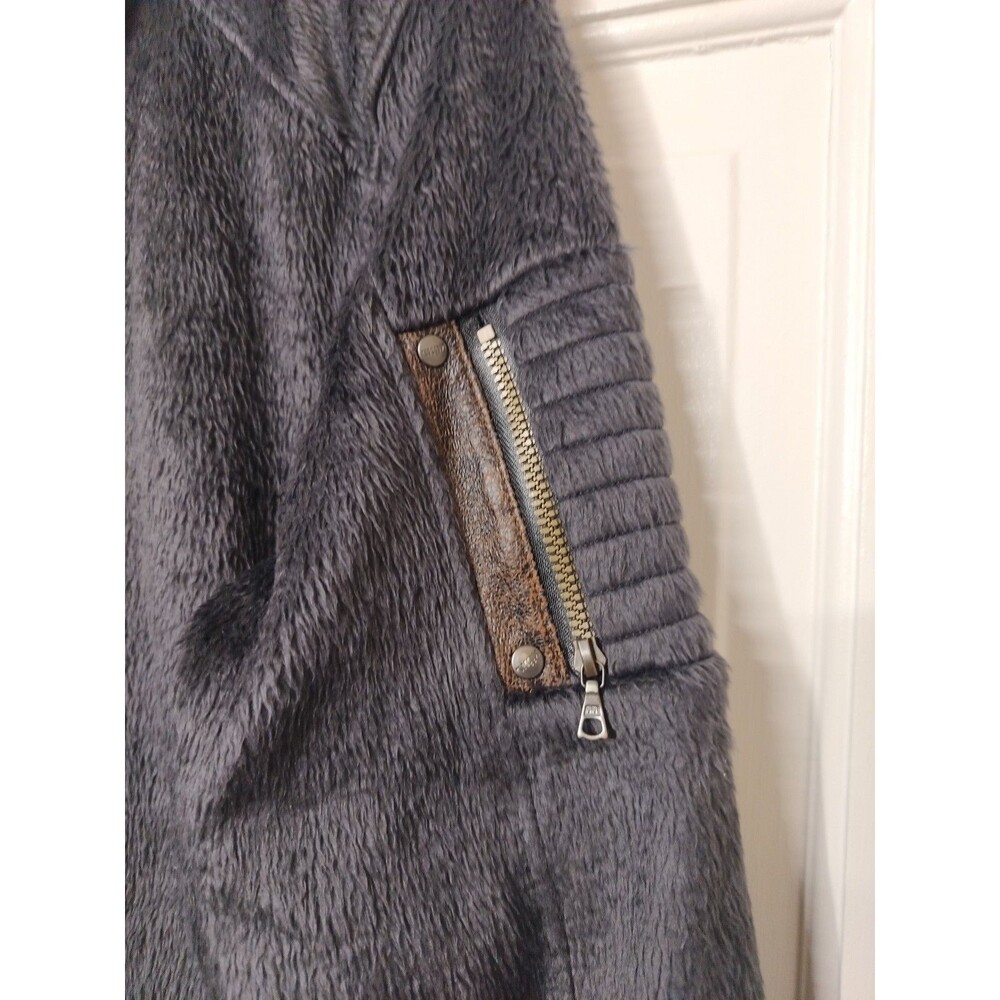 Kuhl Women’s Born In The Mountains Full Zip Gray Fleece Jacket Brown Trim SZ L - Picture 6 of 13